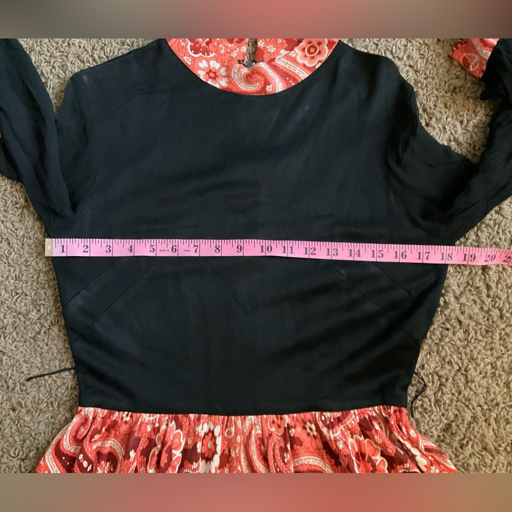 Genuine Vintage 60’s/70’s Orange Black Psychedelic Mod Dress, Medium—Needs Work - Picture 5 of 9